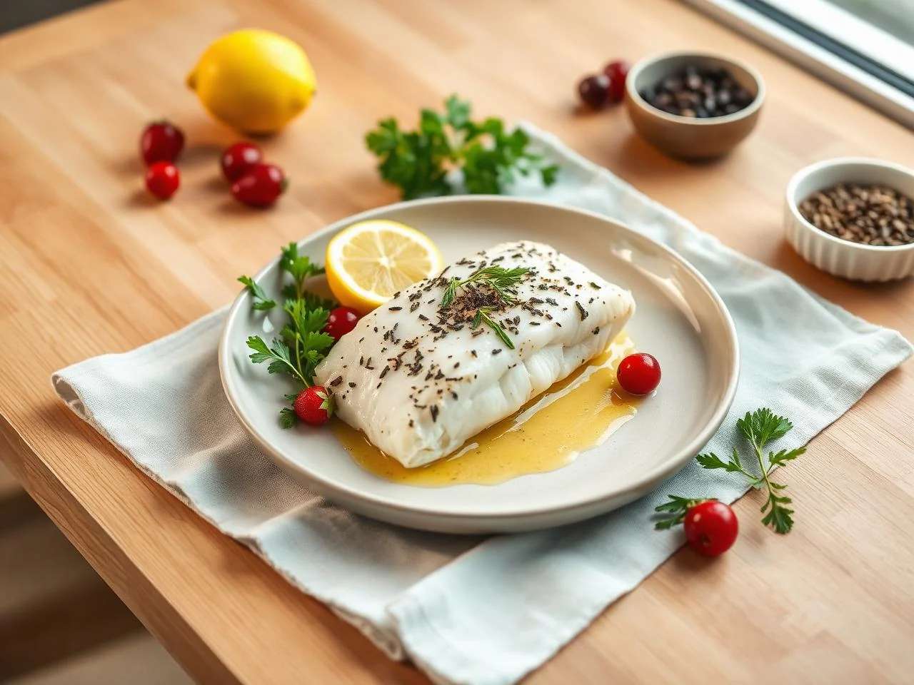 Baked Cod With Lemon And Herbs