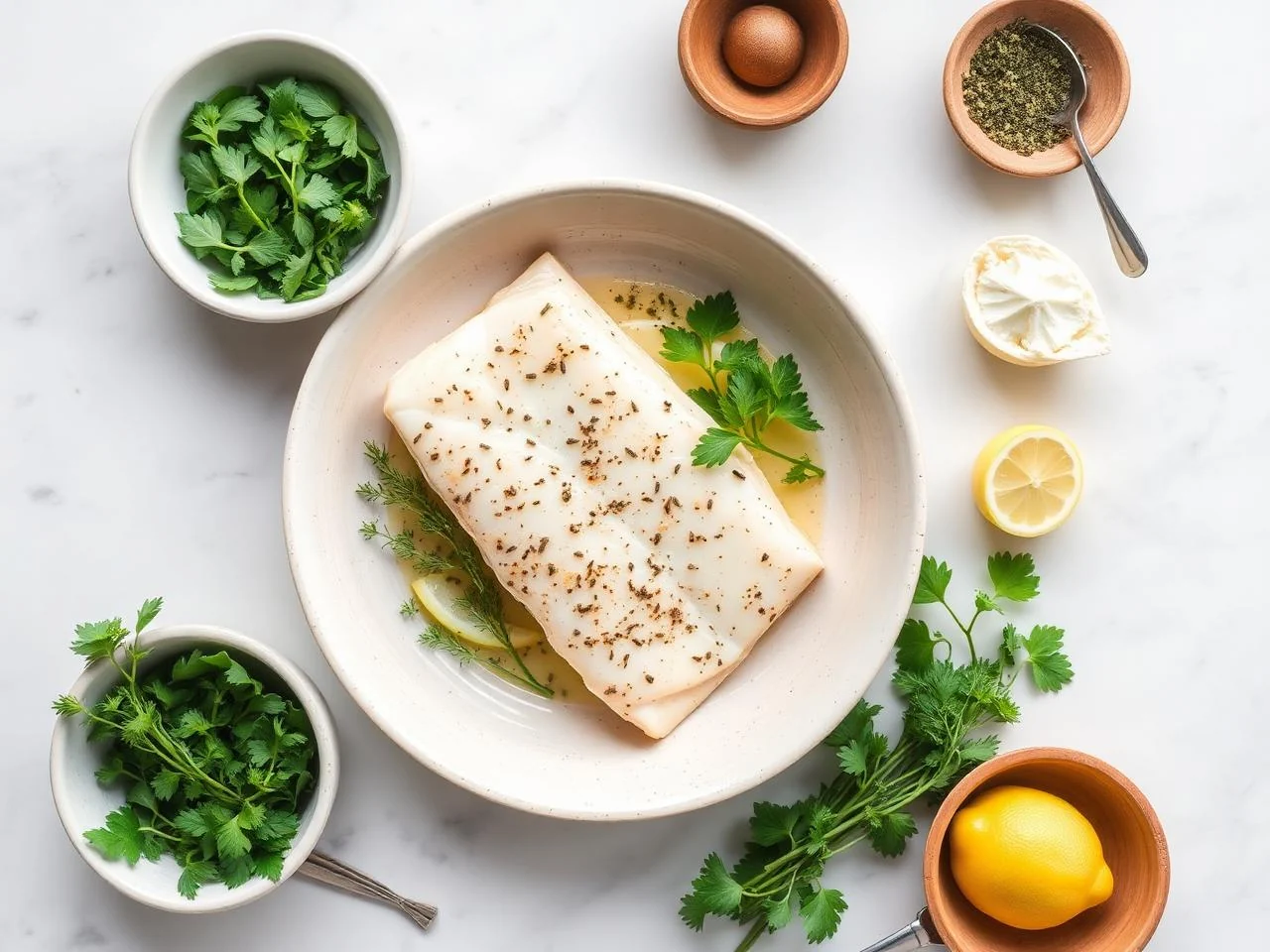 Ingredients for Baked Cod With Lemon And Herbs