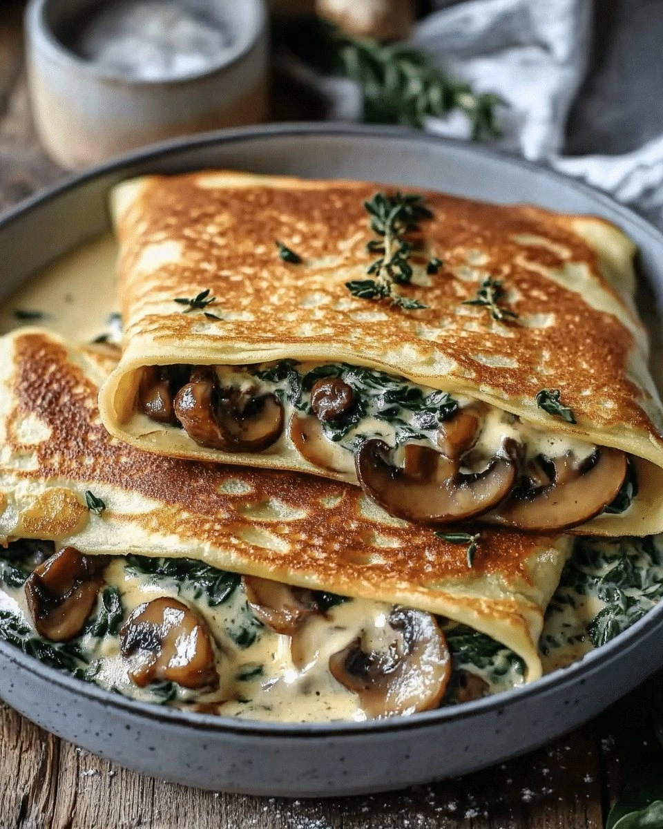 Baked Crepes with Mushrooms an