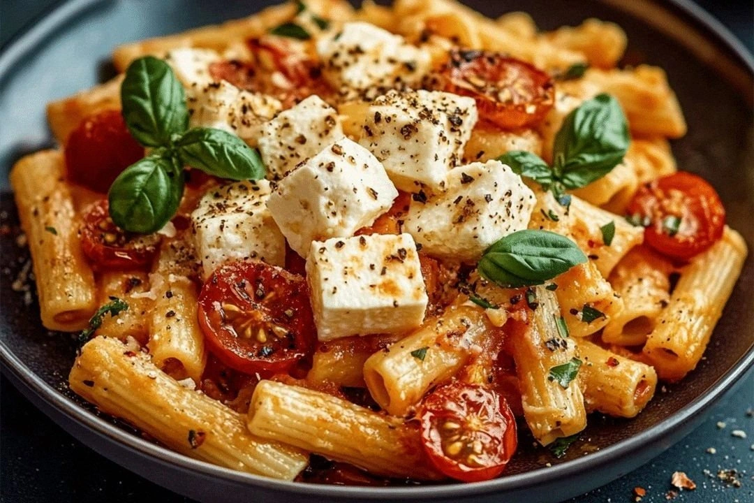 Baked Feta Cheese with Pasta a