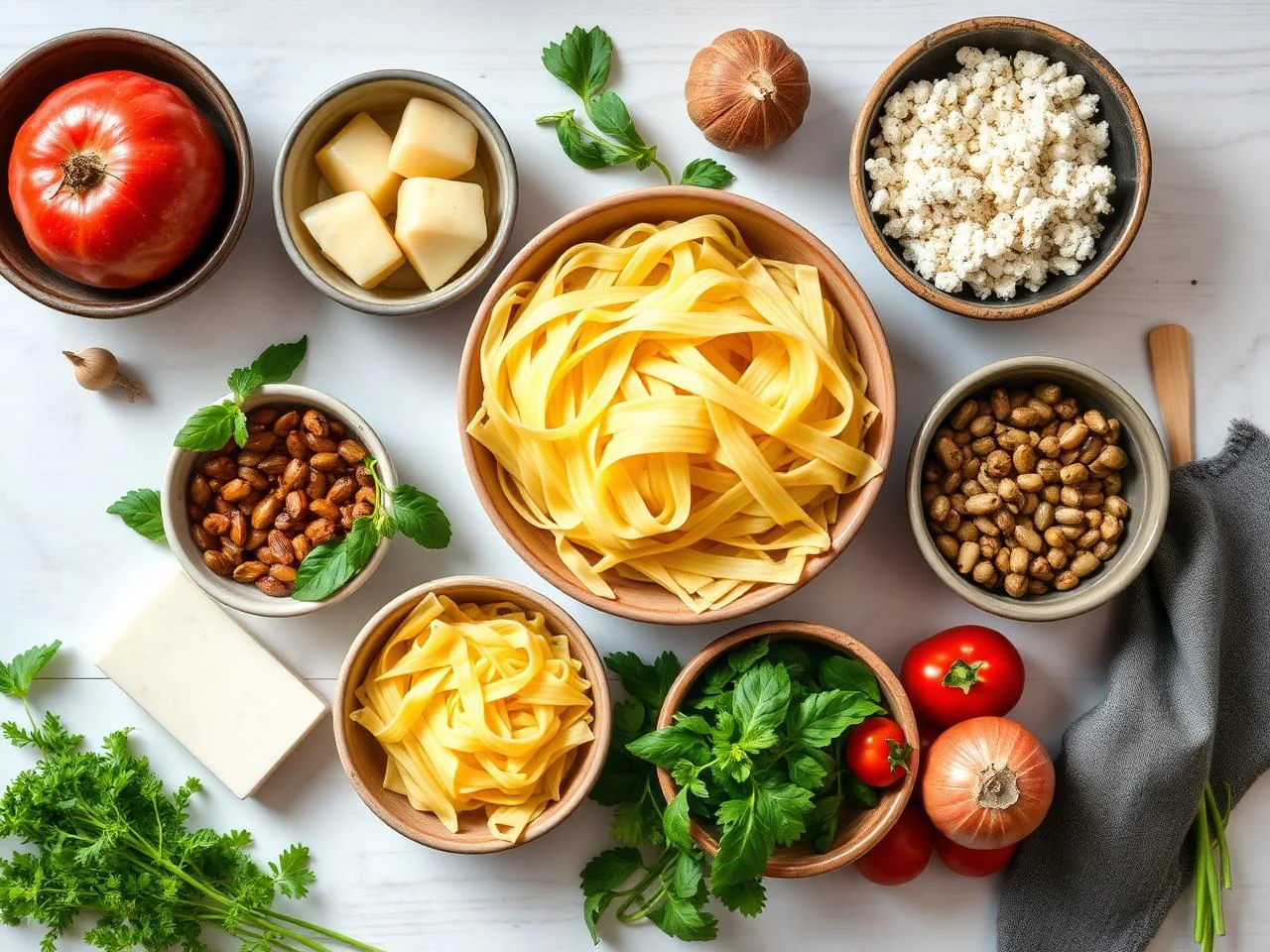 Ingredients for Baked Fettuccine