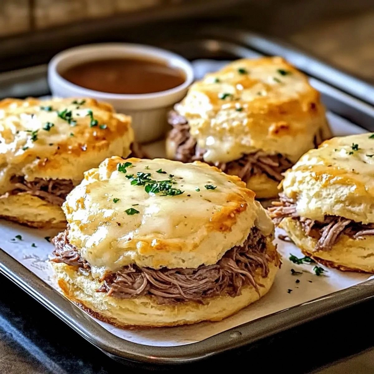 Baked French Dip Biscuits: Coz