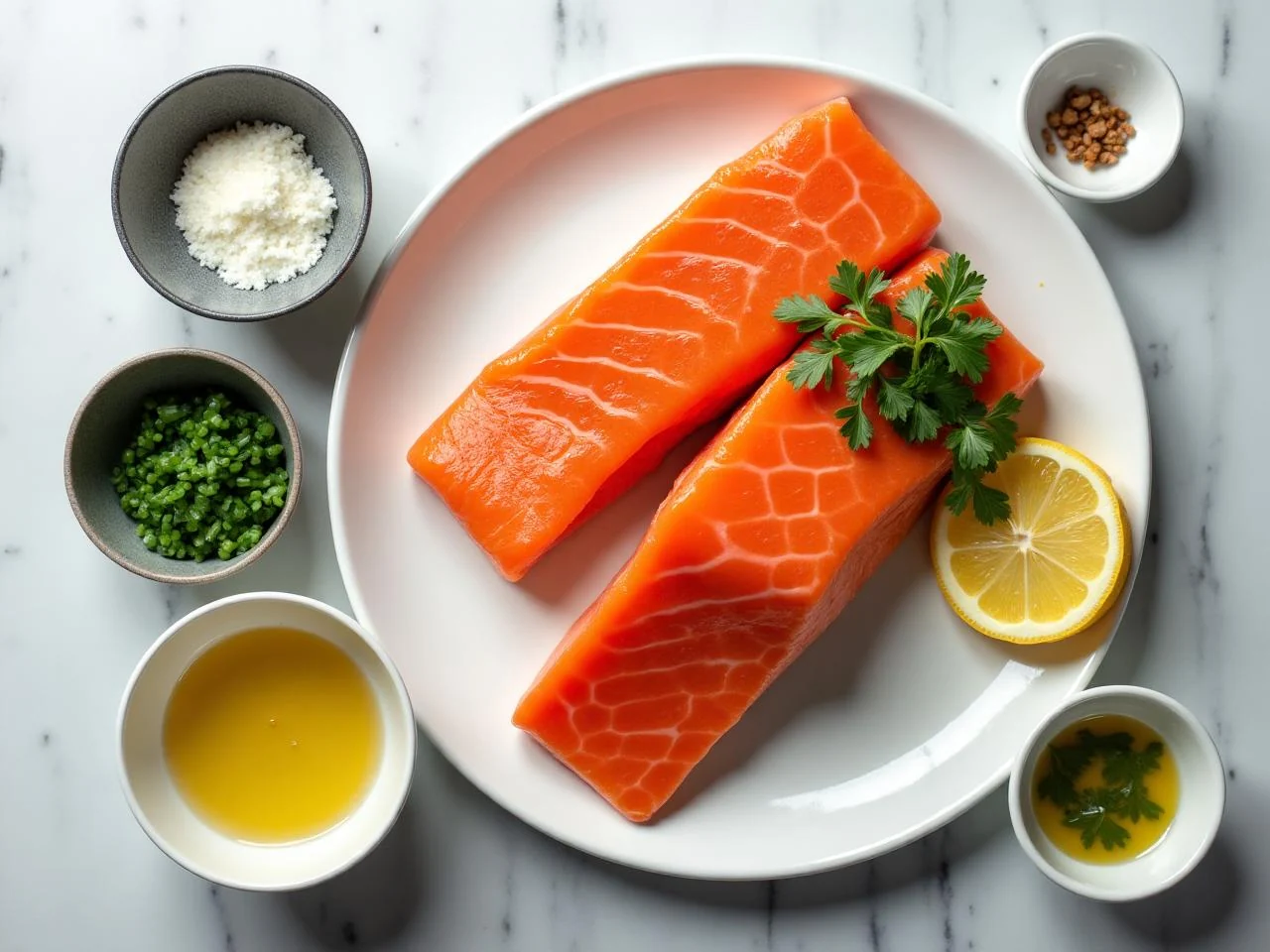 Ingredients for Baked Garlic Butter Salmon