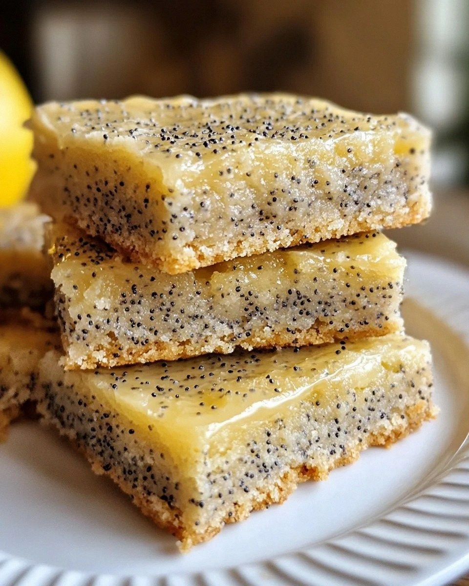 Baked Glazed Lemon Poppy Seed Bars that Delight Every Bite!