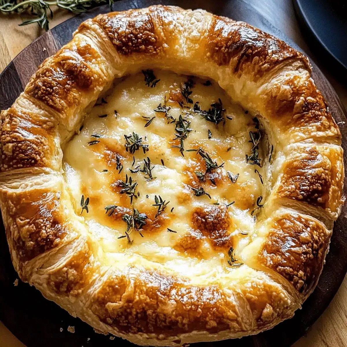 Baked Gruyère in Pastry with Rosemary and Garlic Delight