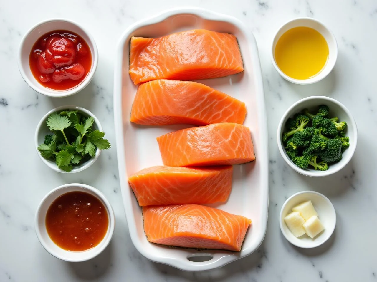 Ingredients for Baked Lemon Butter Salmon