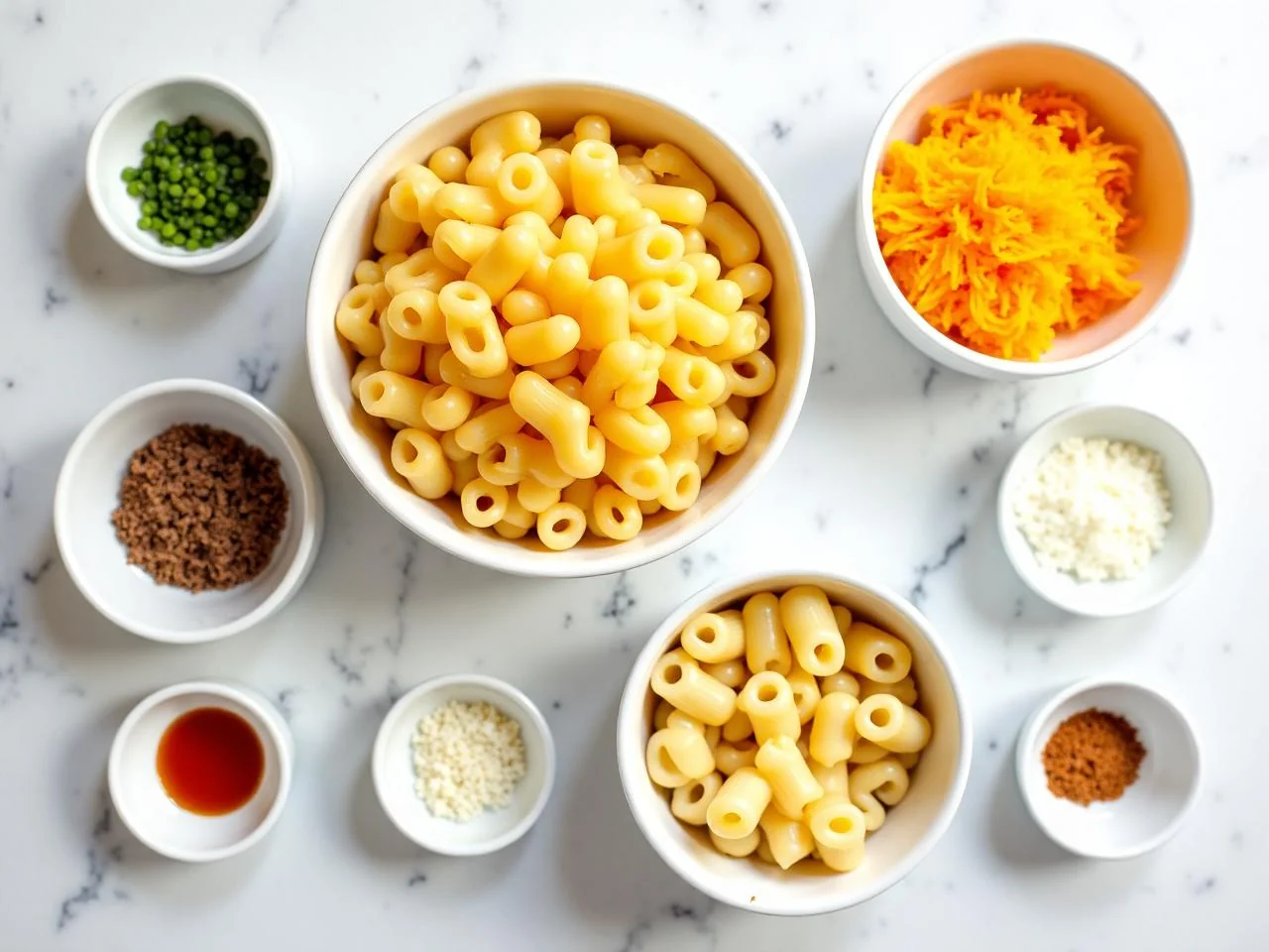 Ingredients for Baked Macaroni and Cheese