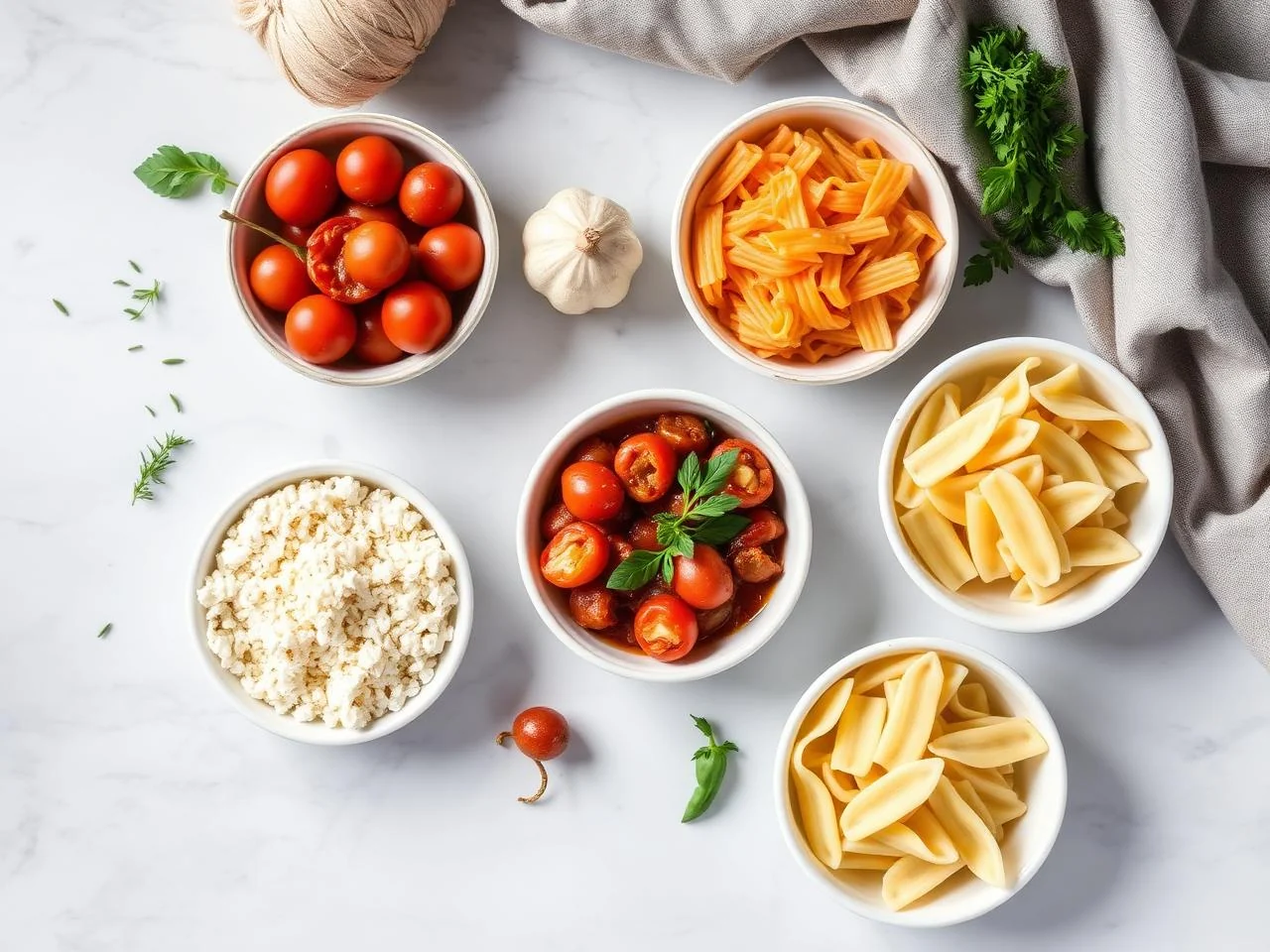 Ingredients for Baked Mostaccioli