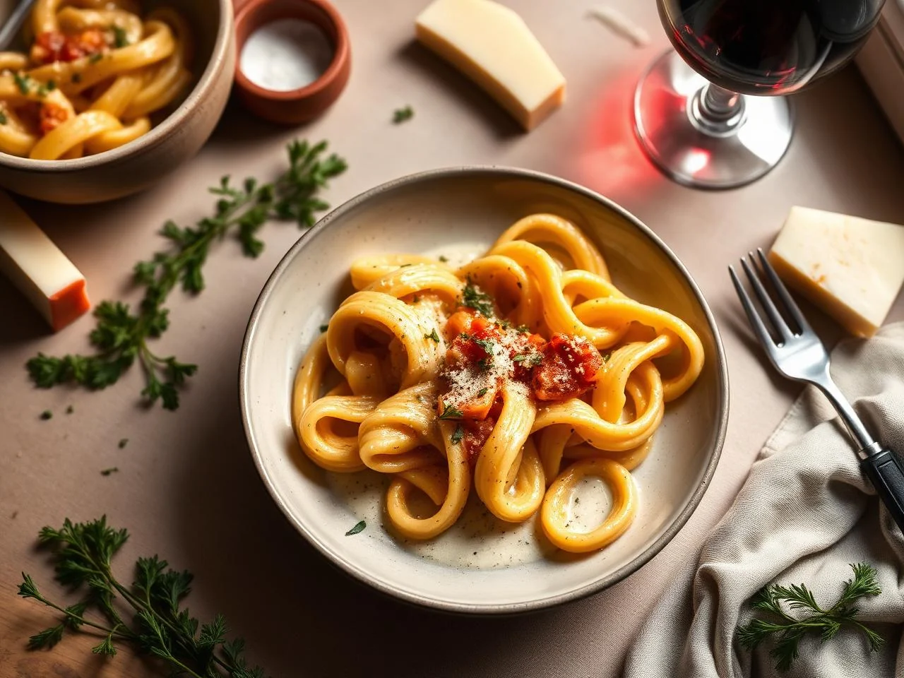 Baked Mostaccioli With Cream Sauce
