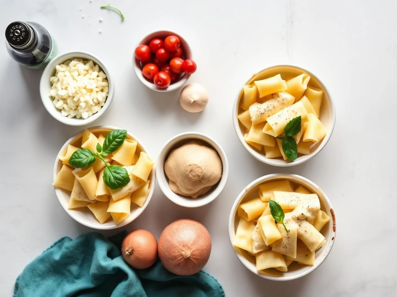 Ingredients for Baked Mostaccioli With Cream Sauce