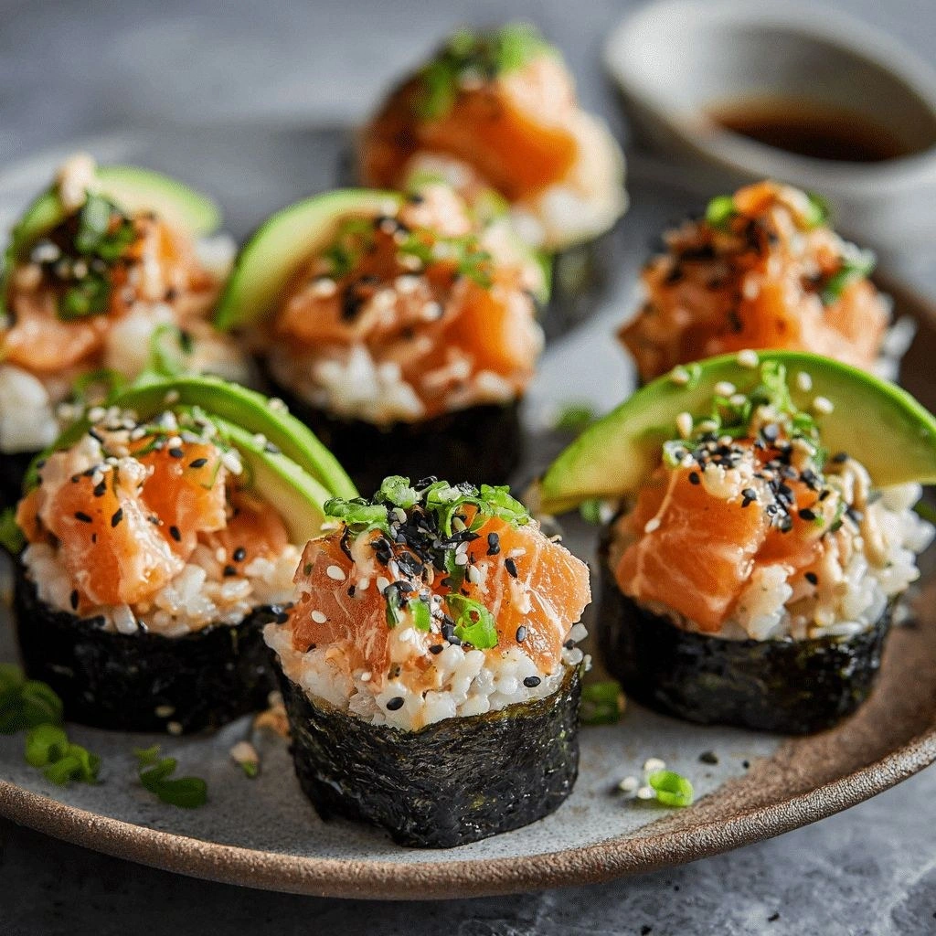 Baked Salmon Sushi Cups
