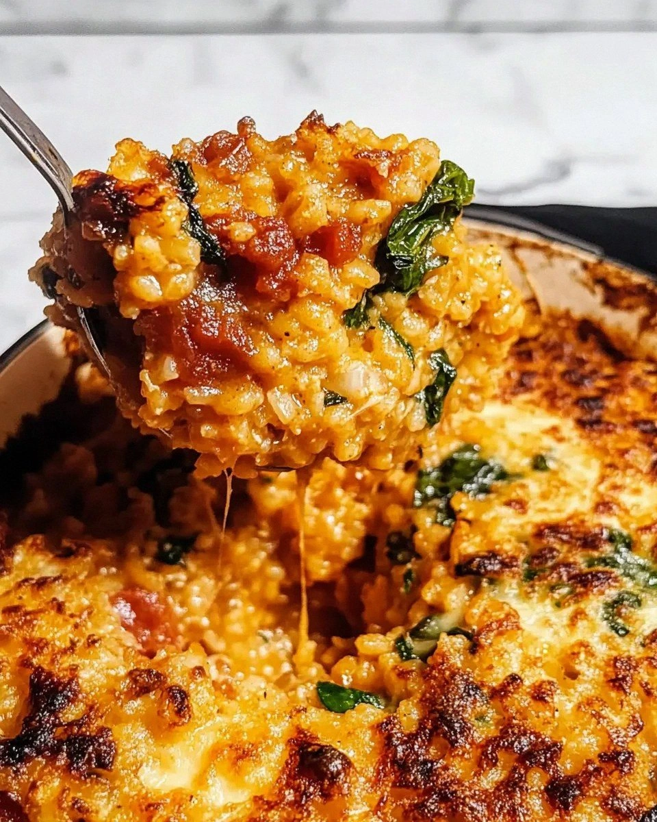 Baked Spinach and Cheese Risotto is a must-try dish!