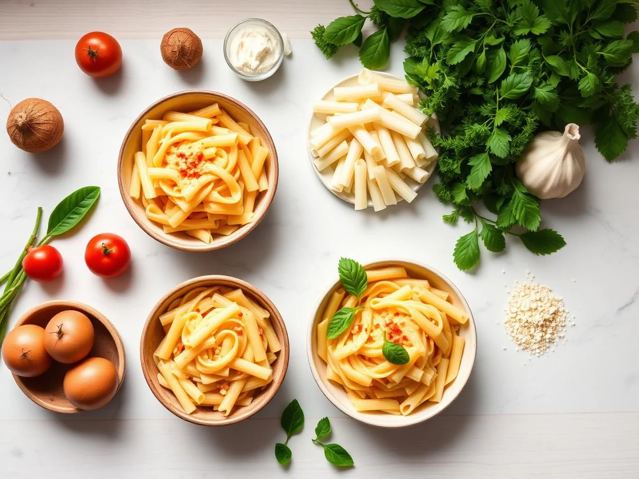 Ingredients for Baked Ziti With Cream Sauce