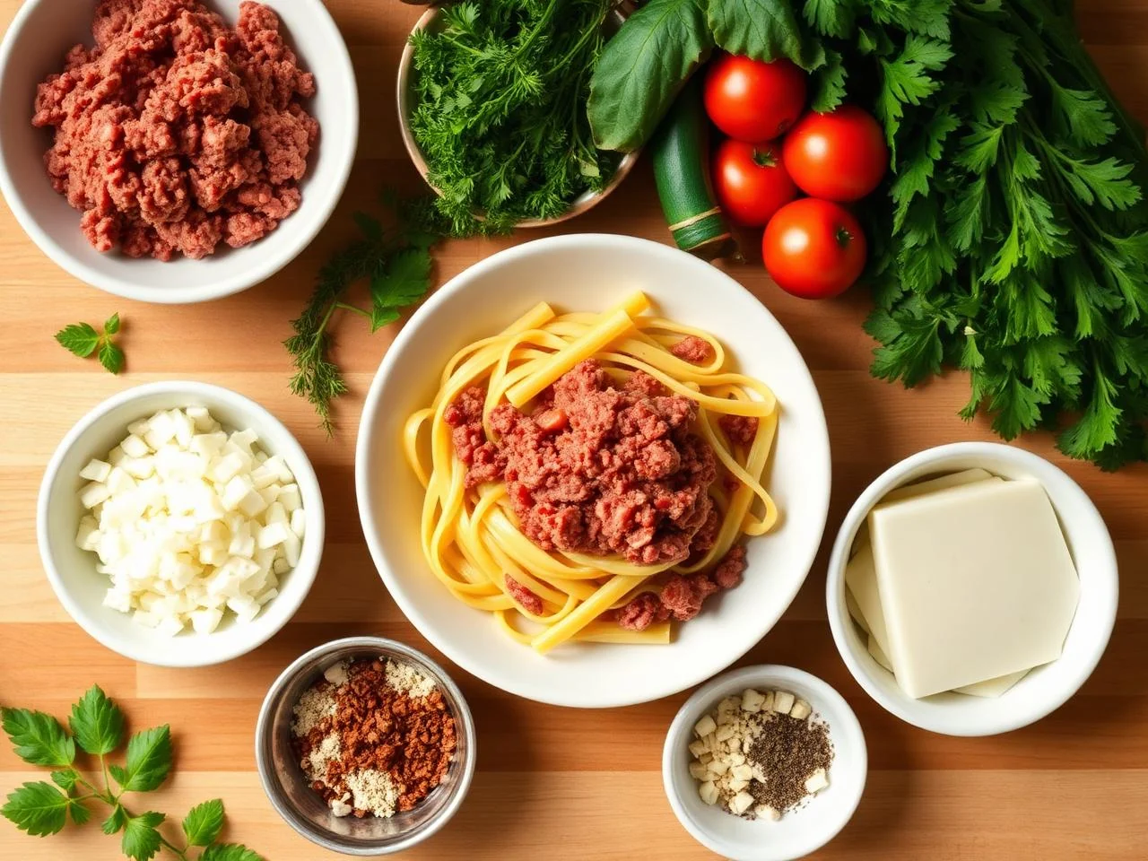 Ingredients for Baked Ziti With Ground Beef