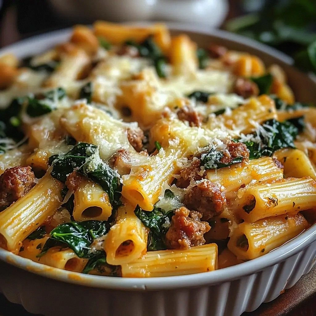 Baked Ziti with Sausage and Sp