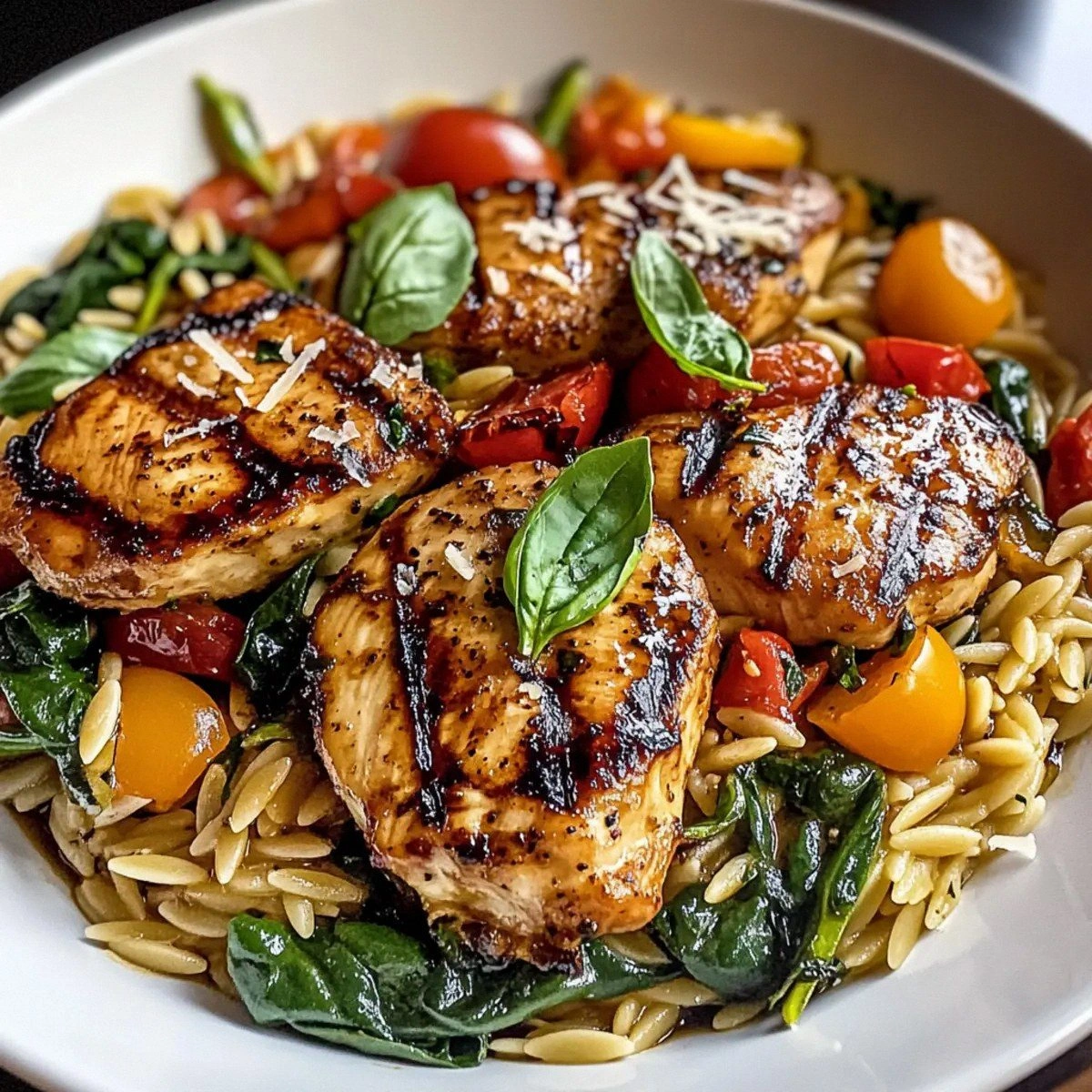Balsamic Chicken & Veggie Orzo – One-Pan Flavor Bliss