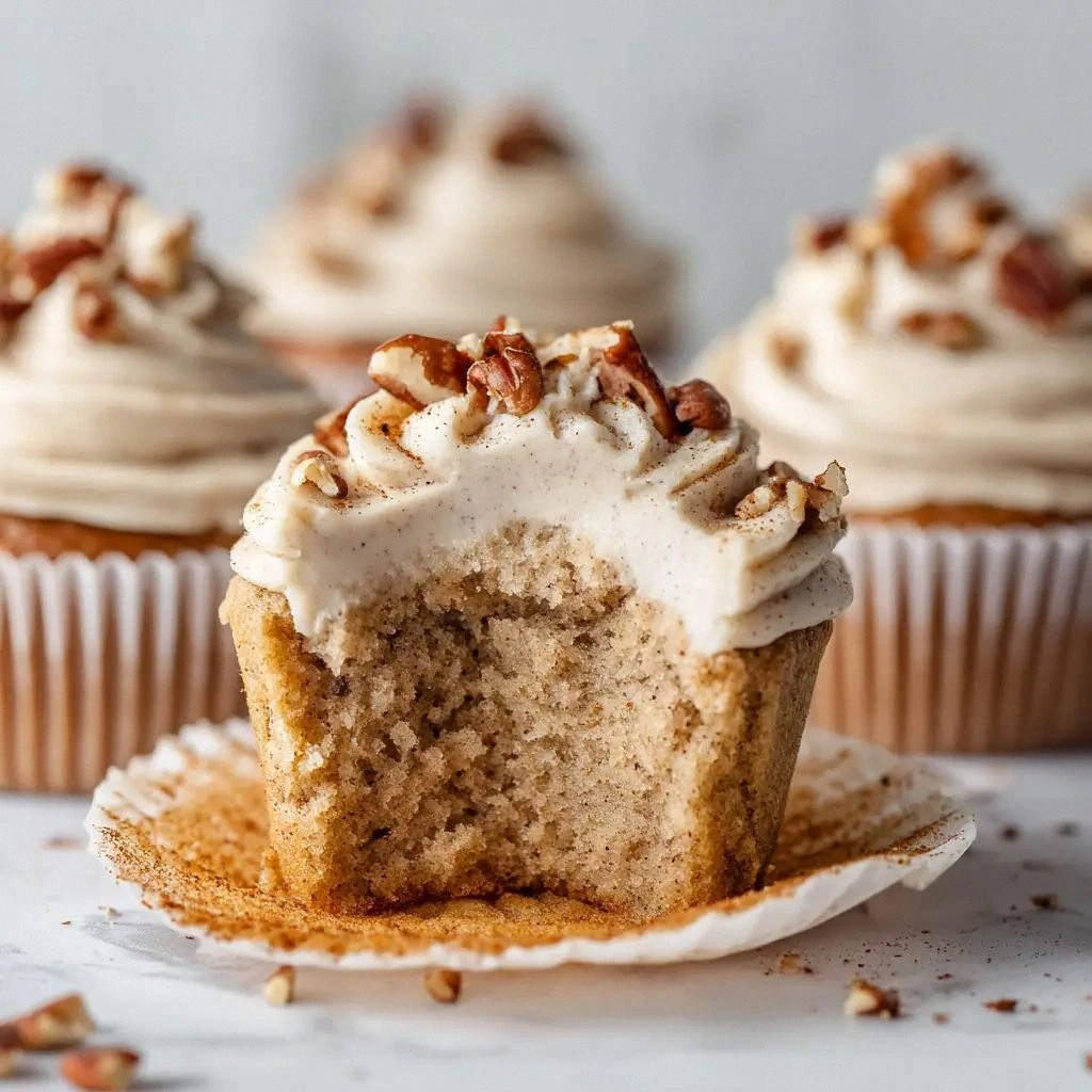 Banana Pecan Cupcakes with Cre