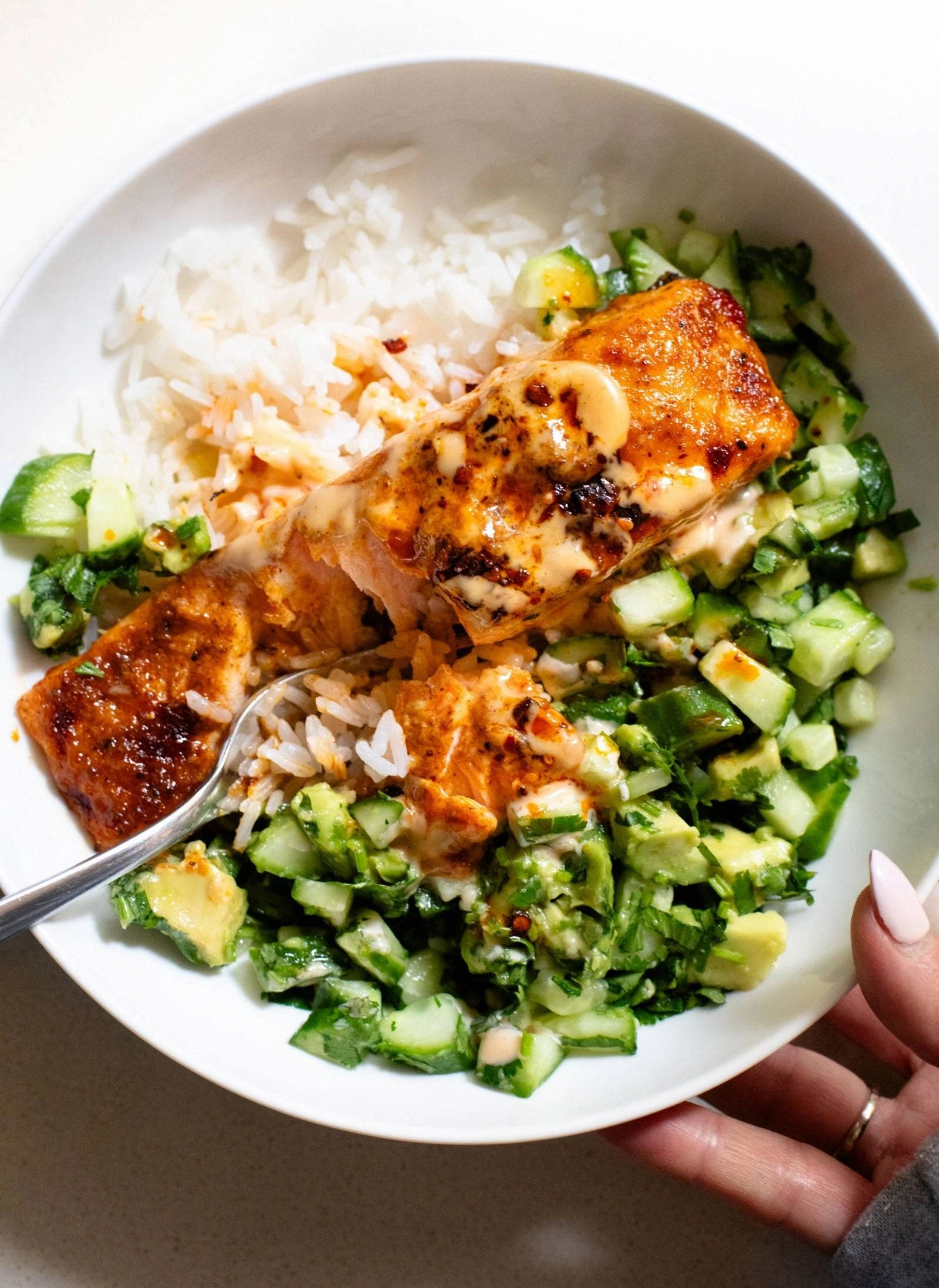 Bang Bang Salmon with Avocado 