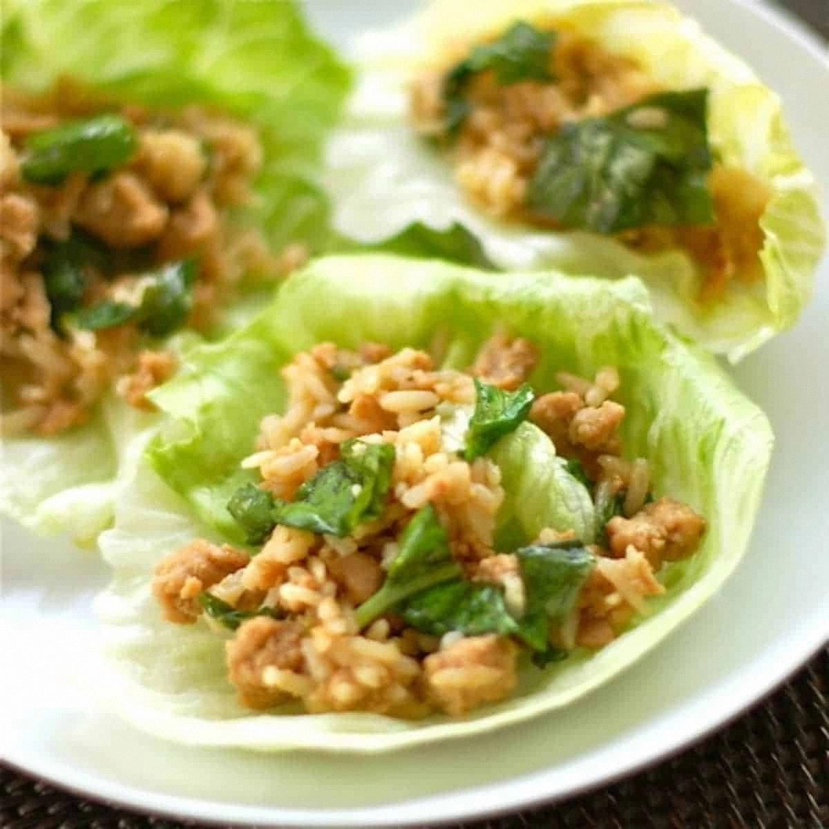 Basil Chicken Lettuce Wraps