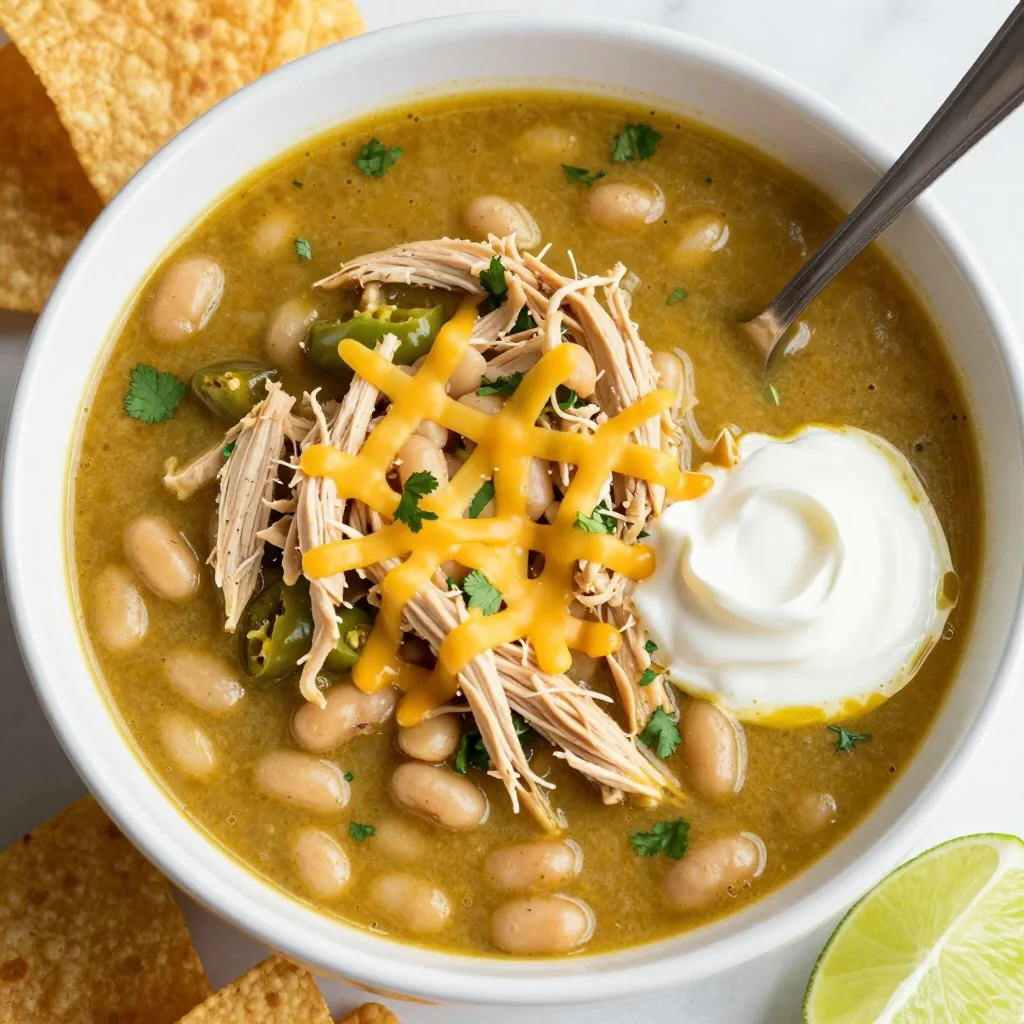 Slow Cooker White Chicken Chili for NFL Game Day Eats
