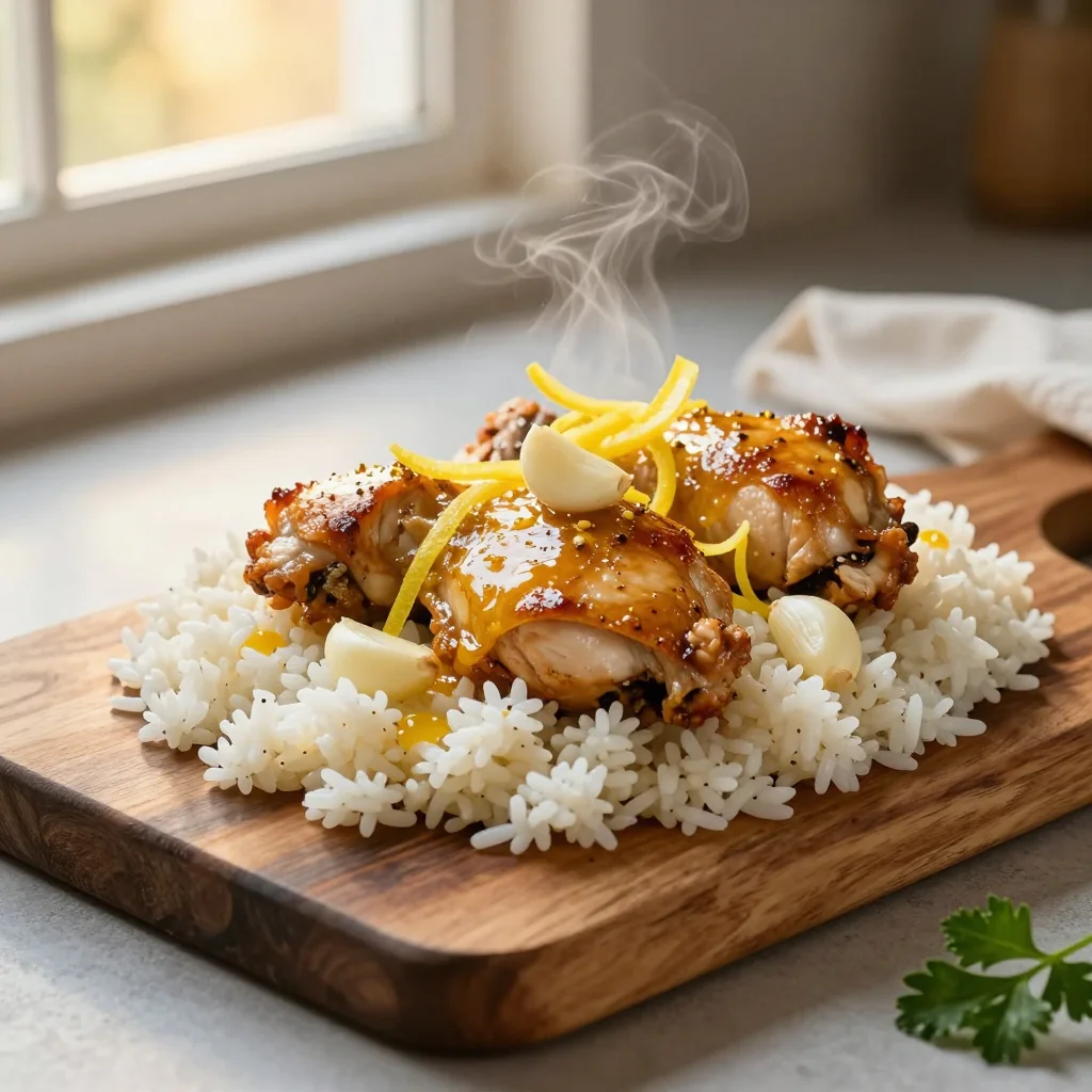 Lemon Garlic Chicken with Rice