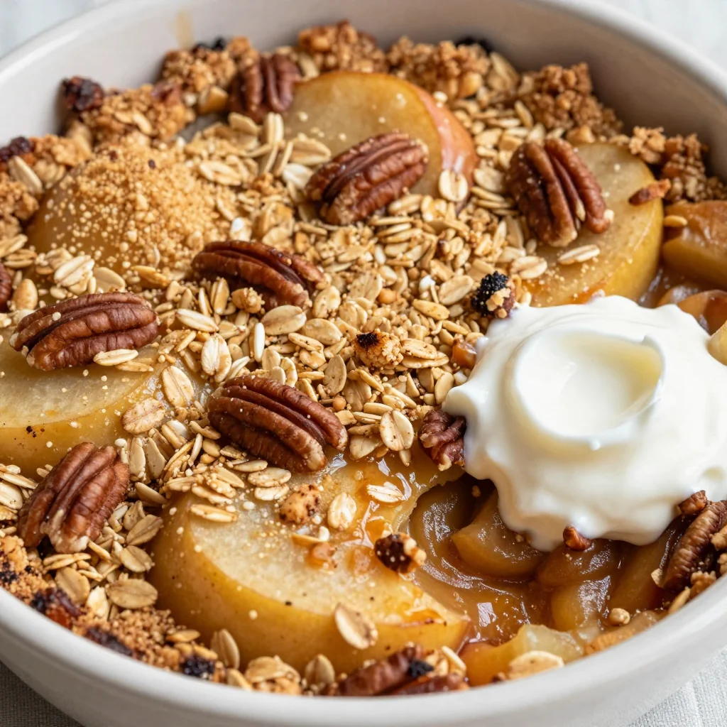 Warm Apple Oatmeal Crumble for a Healthy Dessert
