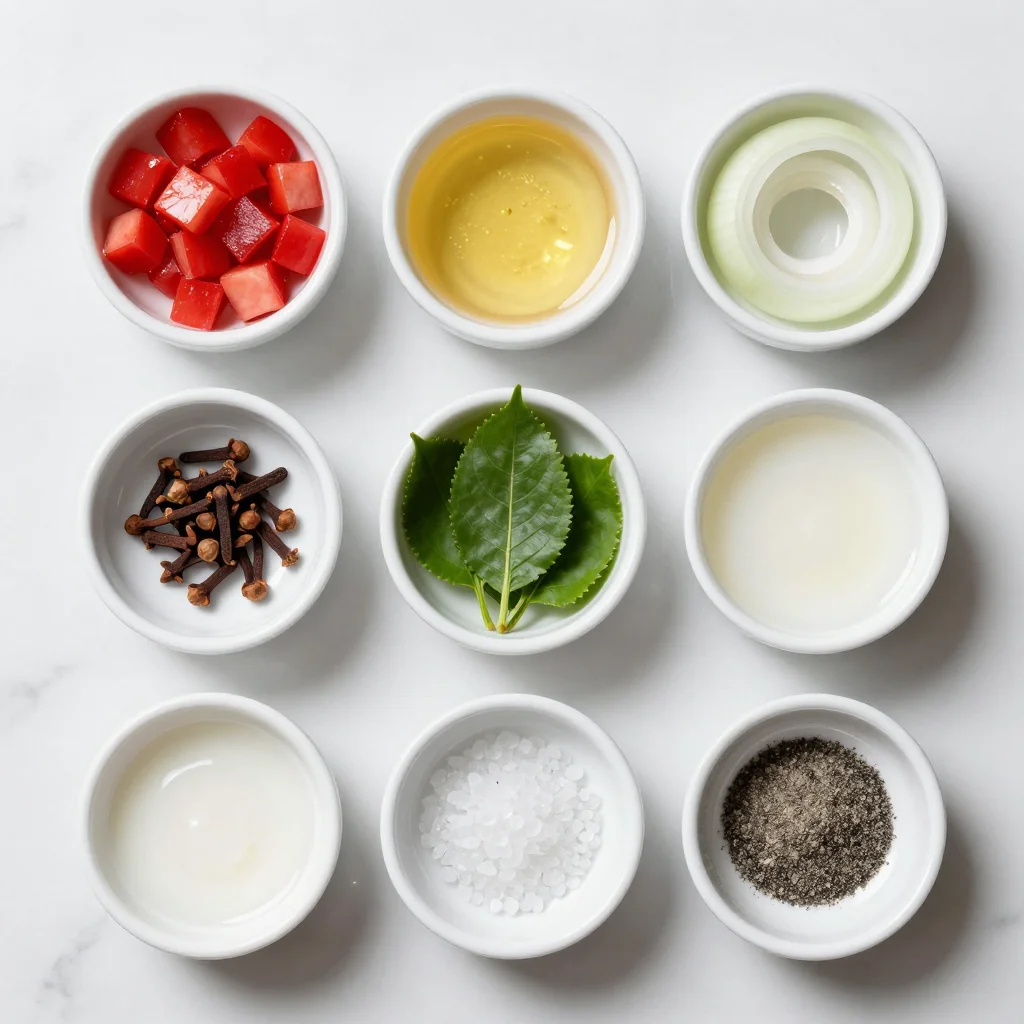 All ingredients for Creamy Tomato Basil Soup with Heavy Cream