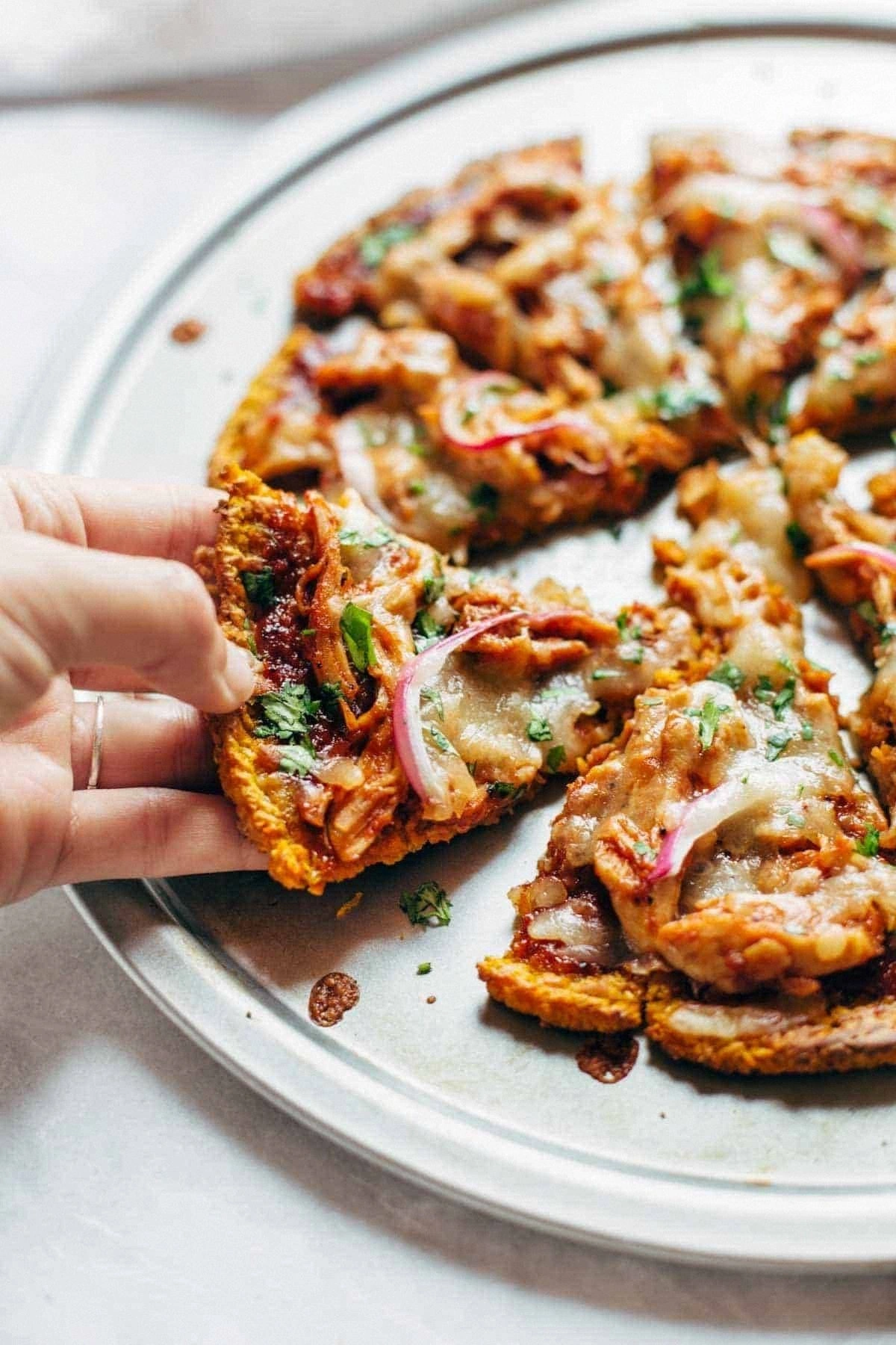 BBQ Chicken Sweet Potato Pizza