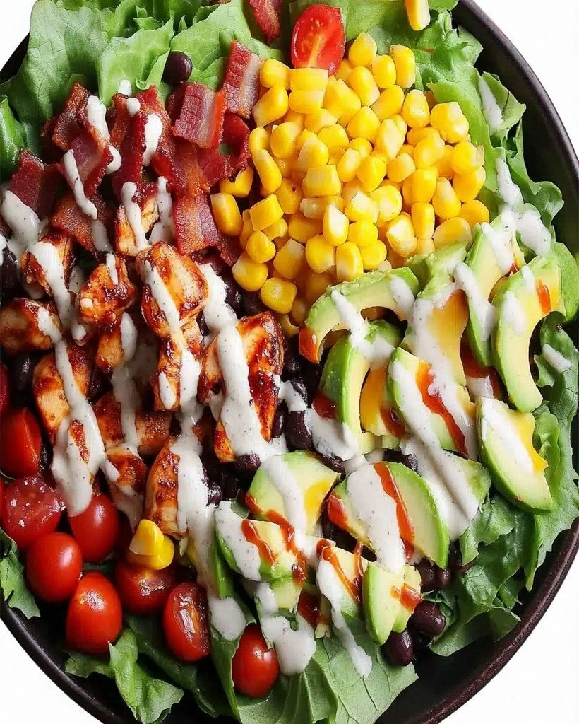BBQ Ranch Cobb Salad Recipe | Easy, Flavorful, & Hearty Salad