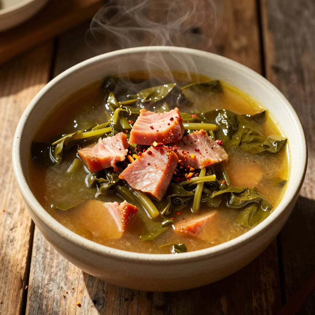 MLK Day Hearty Freezer Collard and Ham Soup for Soul Food