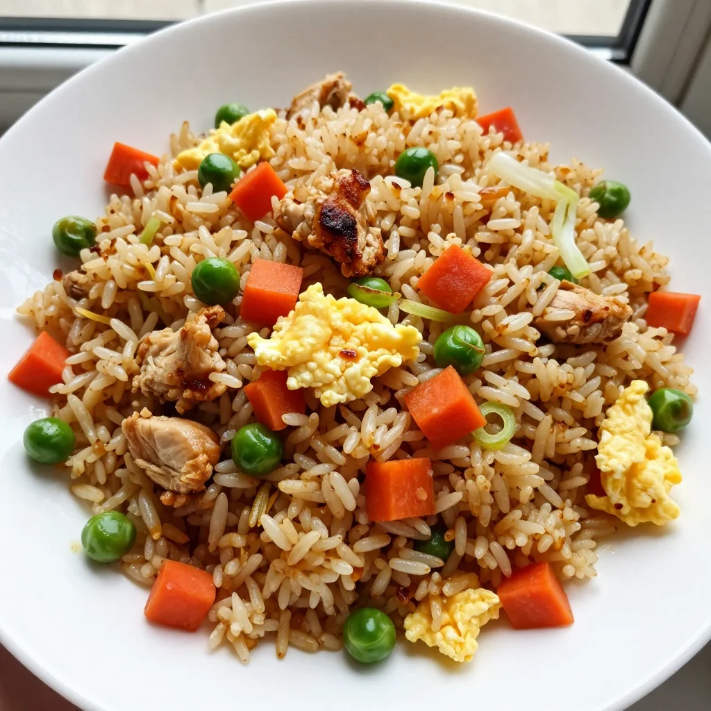 Chicken Fried Rice with Vegetables and Egg