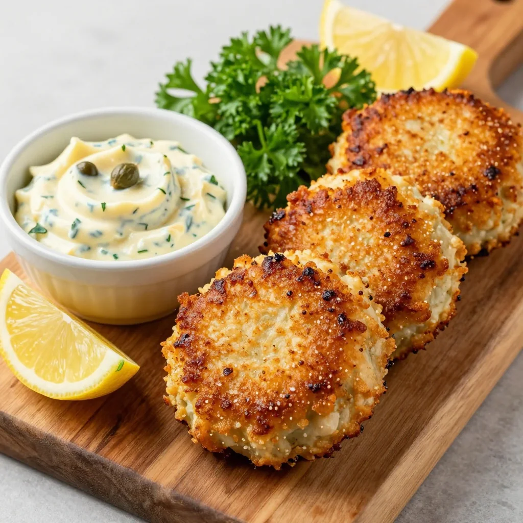 Baked Crab Cakes with Remoulade for NFL Playoff Appetizers