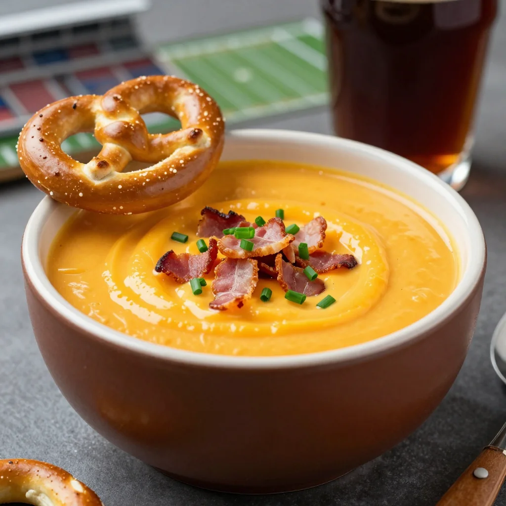 NFL Playoff Beer Cheese Soup for Football Fans
