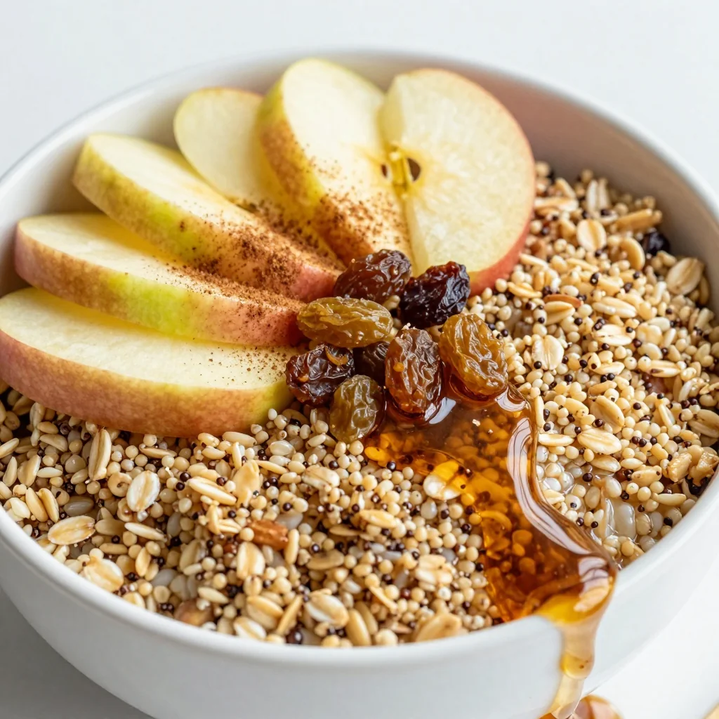 Healthy Breakfast Quinoa Bowl with Apple and Cinnamon