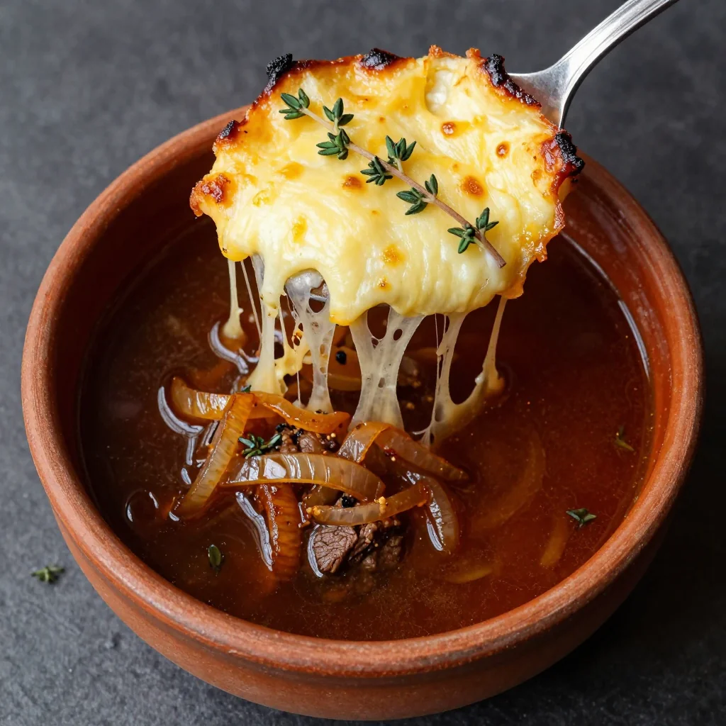 Rich French Onion Soup with Gruyere That Melts Perfect
