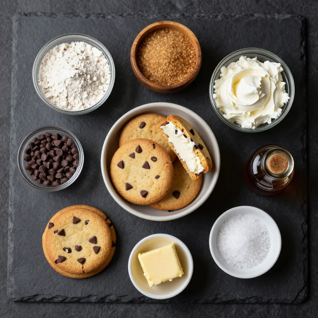 Cheesecake-Stuffed Chocolate Chip Cookie Ingredients