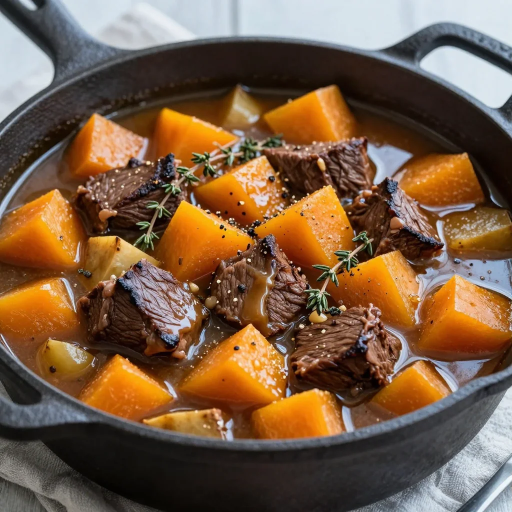 highprotein beef and winter squash stew for cold winter evenings