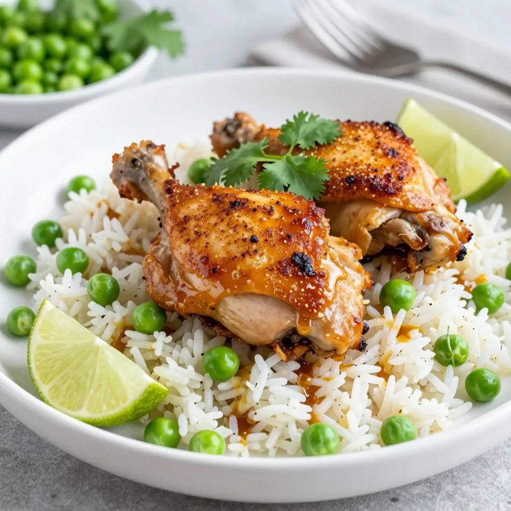 Budget Friendly Chicken Thighs With Rice And Peas