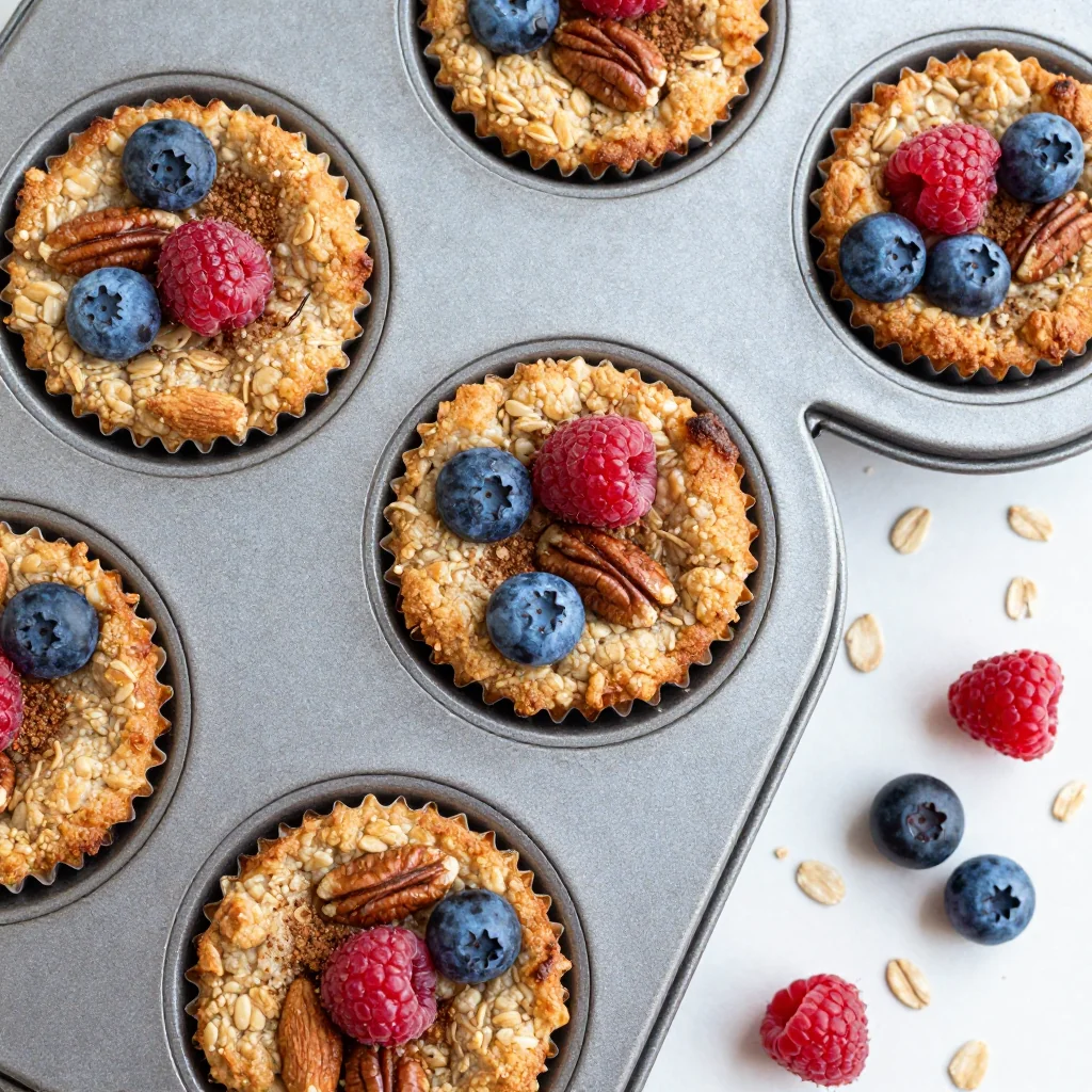 Meal Prep Baked Oatmeal Cups With Berries And Nuts