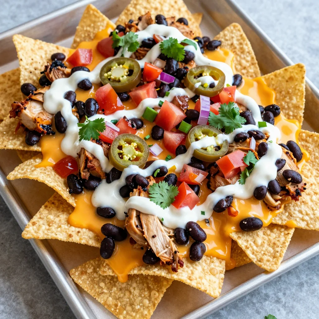 NFL Playoff Pulled Chicken Nachos for Game Day