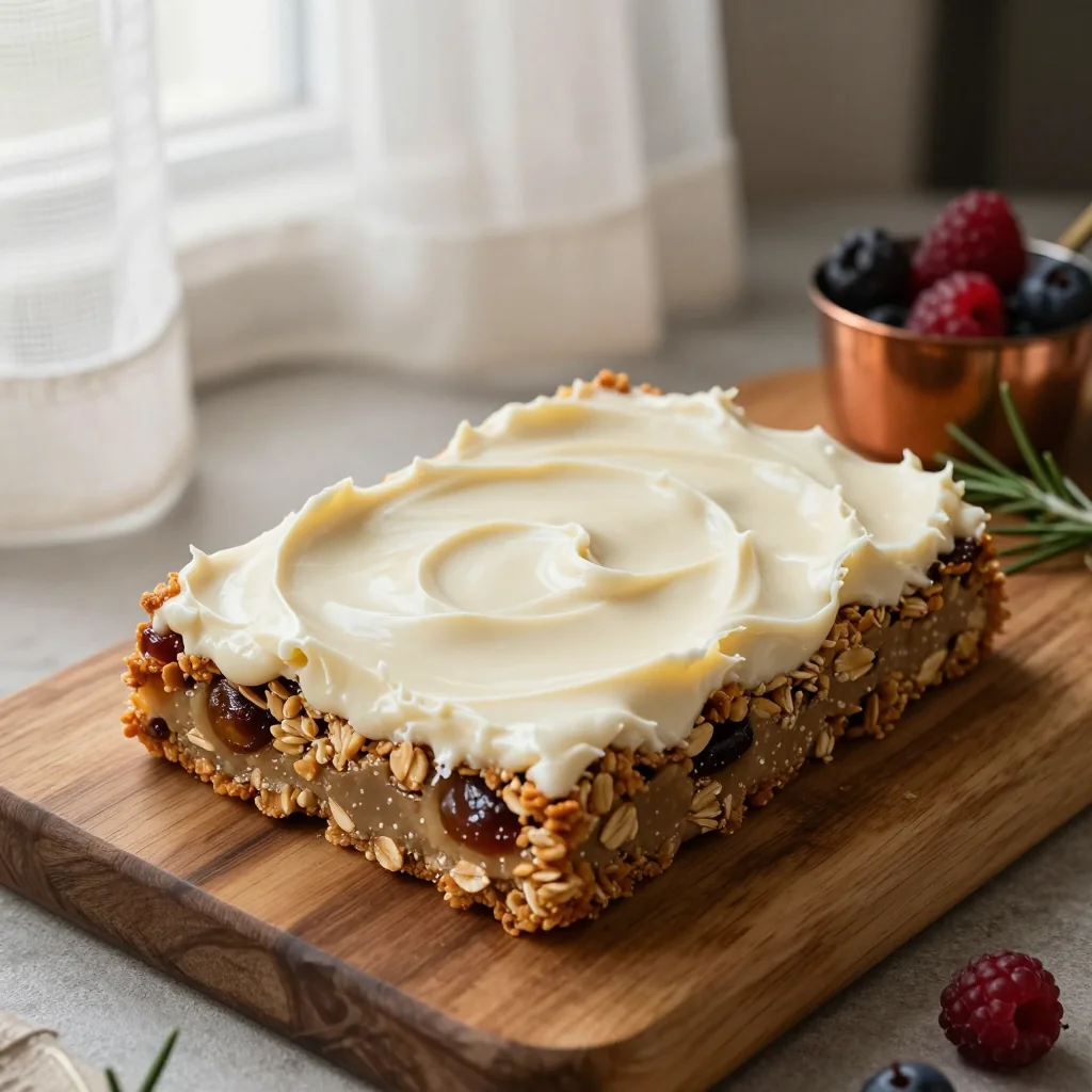 Oatmeal Raisin Cookie Bars with Frosting