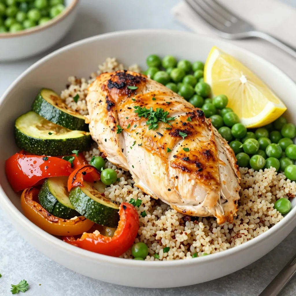 Baked Chicken and Quinoa Bowl with Veggies for a Healthy Lunch