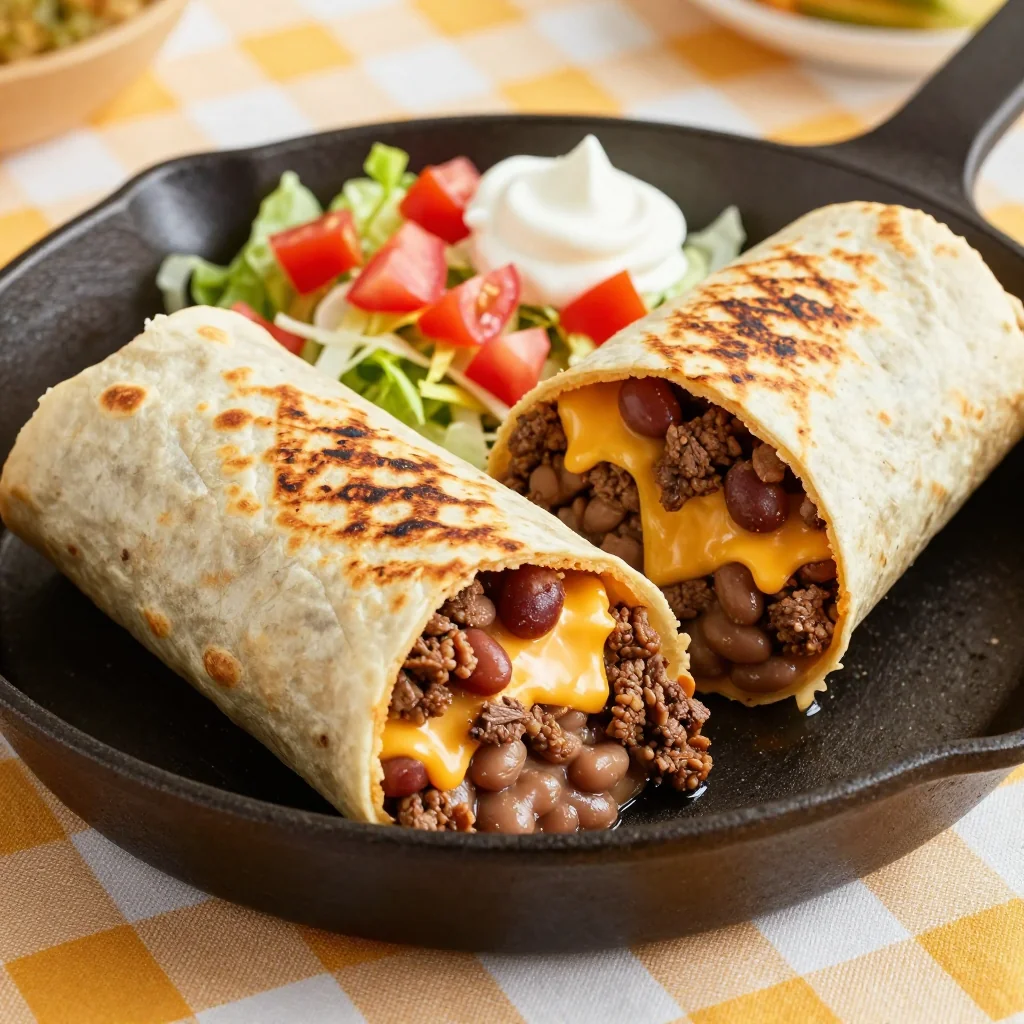 Kid-Friendly Beef and Bean Burritos for Lunch