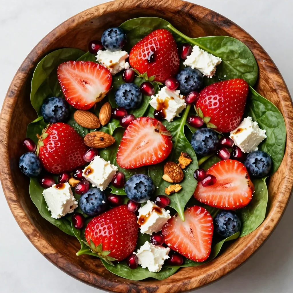 New Year's Day Berry and Spinach Salad with Feta and Vinaigrette