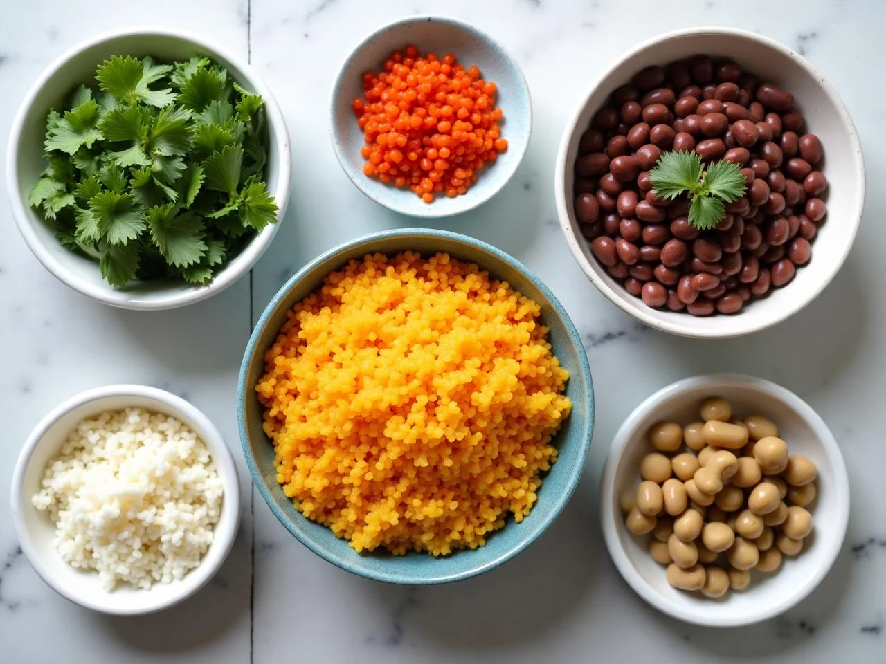 Ingredients for Bean And Rice Bowl