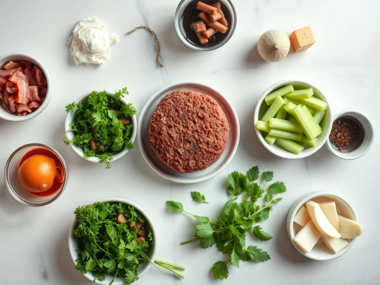 Ingredients for Beef And Bacon Burgers