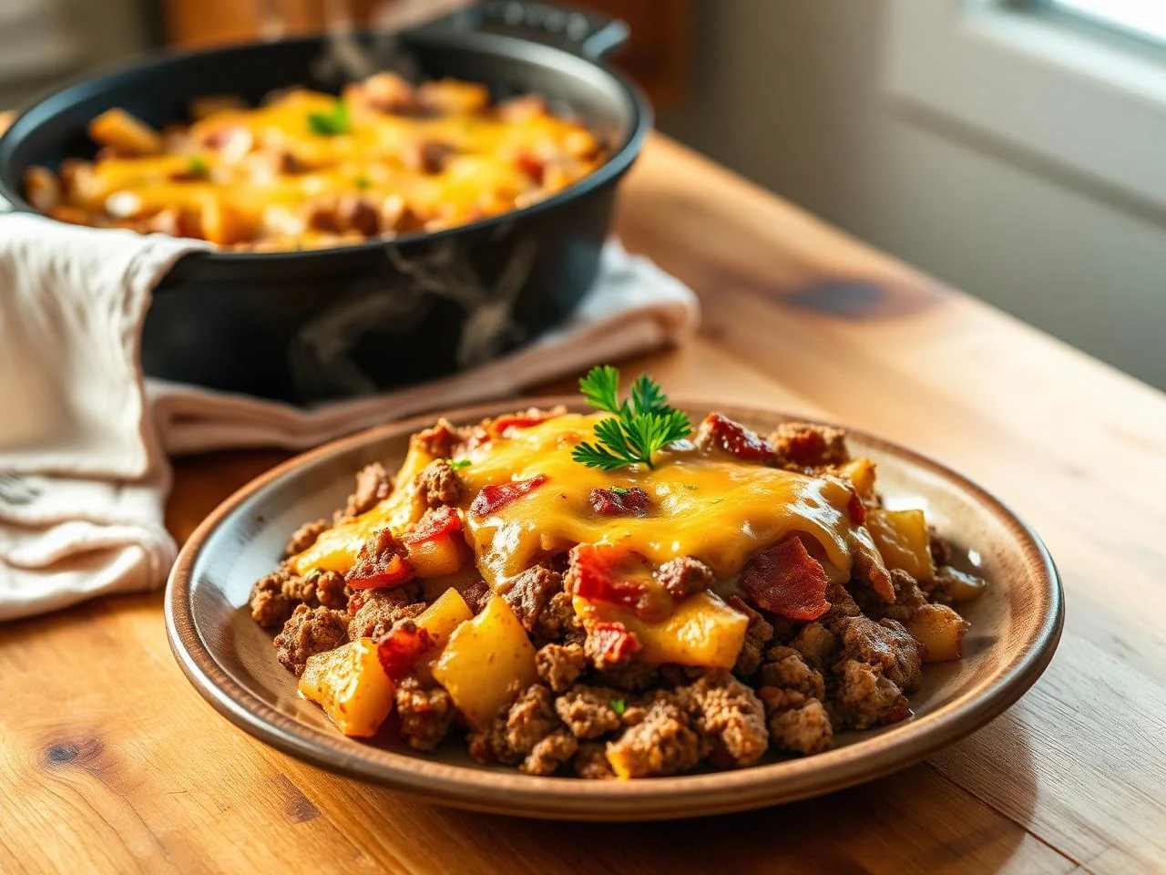 Beef And Bacon Potato Casserole