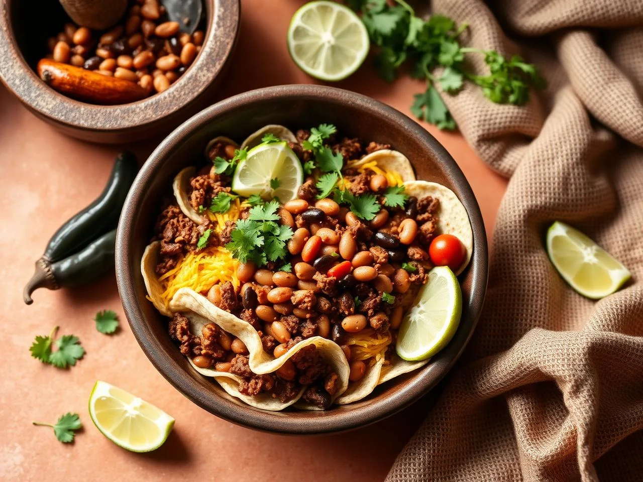 Beef And Bean Burrito Bowl