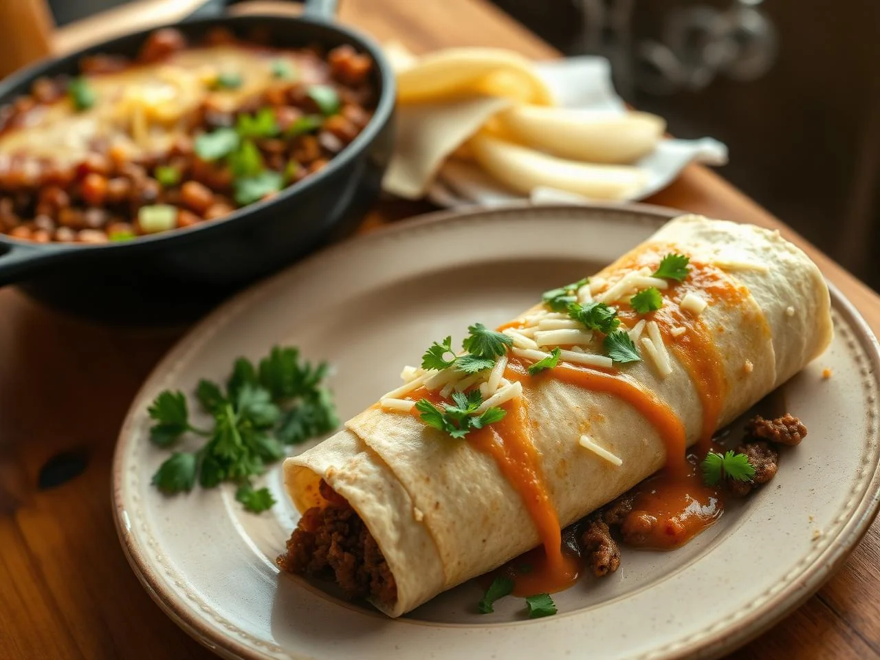 Beef And Bean Burritos