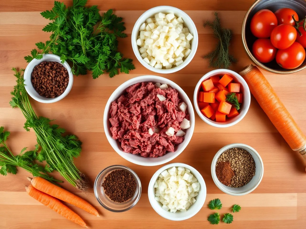 Ingredients for Beef And Carrot Skillet